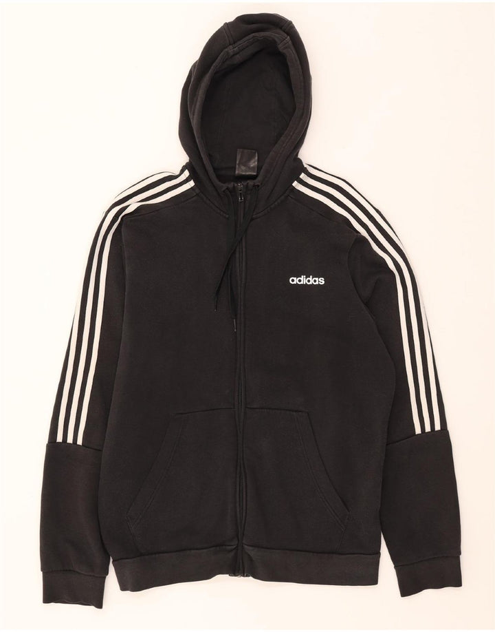 ADIDAS Mens Zip Hoodie Sweater Large Black