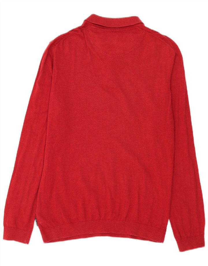 Maglione maglione da uomo con collo alto Ted Baker taglia 4 grande cotone geometrico rosso