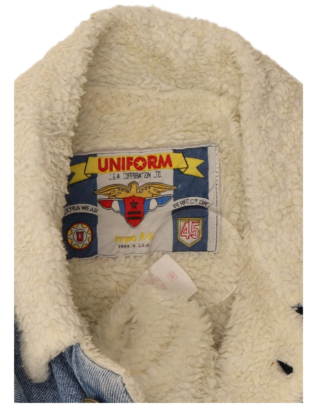 Giacca in denim vestibilità ampia Sherpa da uomo uniforme UK 38 Blu medio