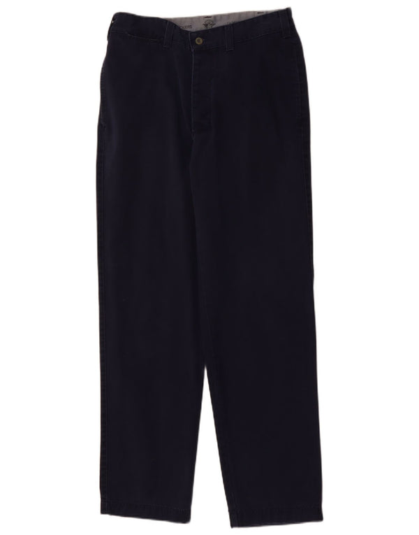 DOCKERS Pantaloni chino dritti da uomo W31 L32 cotone blu navy