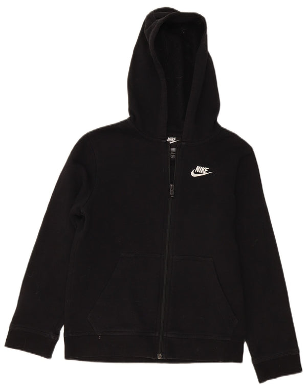 Felpa con cappuccio e zip Nike da ragazzo vestibilità standard 10-11 anni cotone nero medio