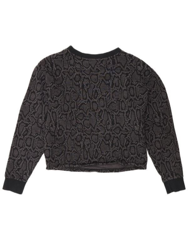 Felpa corta da donna con grafica Puma UK 10 piccola stampa animalier nera