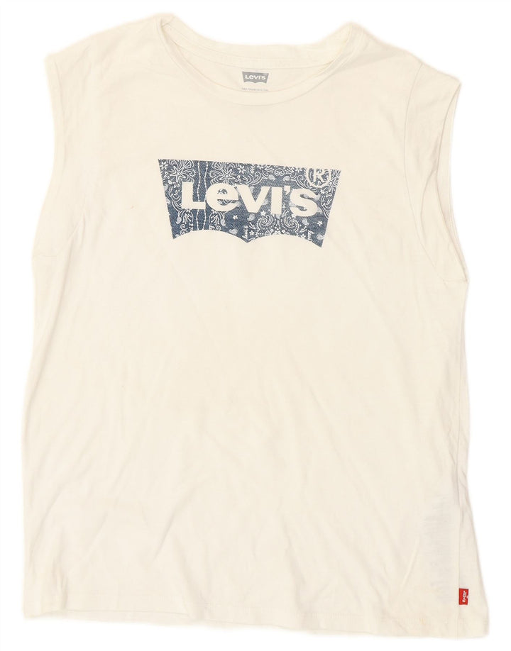 Canotta grafica per ragazze Levi's 11-12 anni in cotone bianco