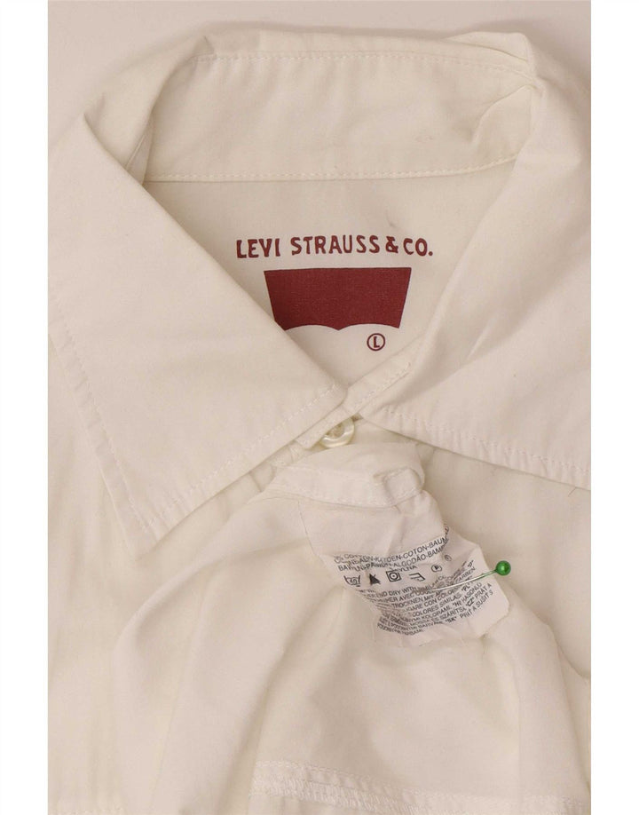 Camicia a maniche corte da uomo Levi's Large in cotone bianco