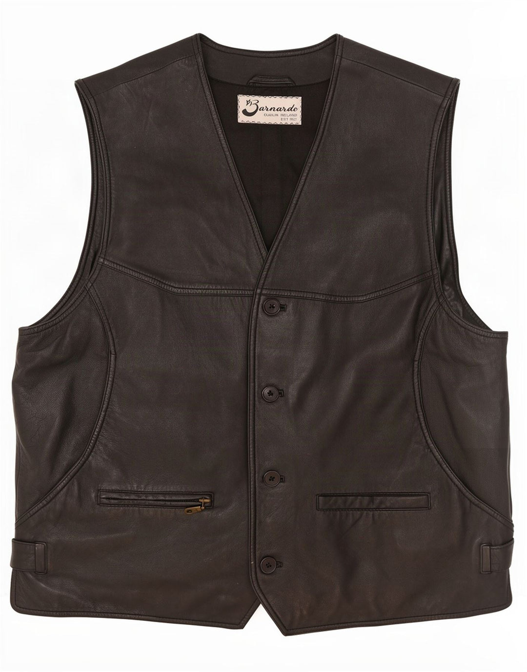 Gilet in pelle da uomo Barnardo medio nero