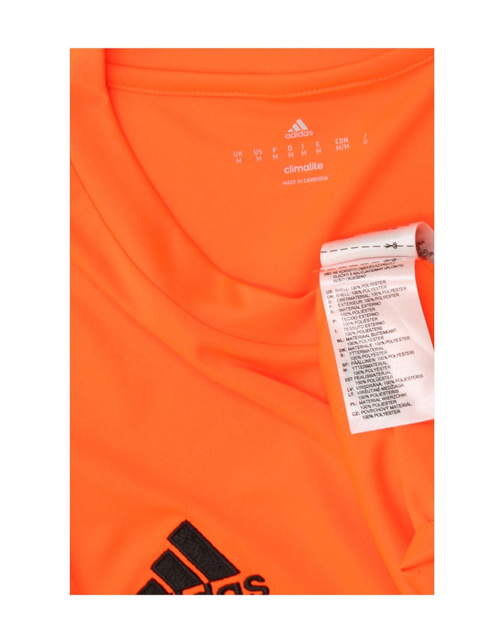 T-shirt Adidas Climalite da uomo Top in poliestere arancione medio