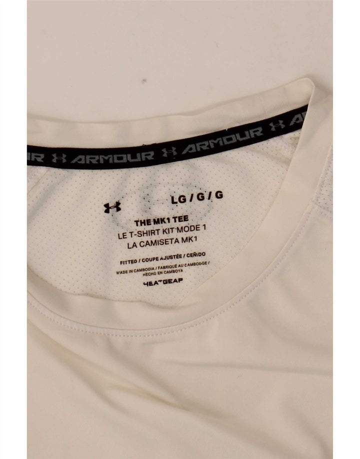 Maglietta Under Armour da uomo Heat Gear, taglia grande, bianca