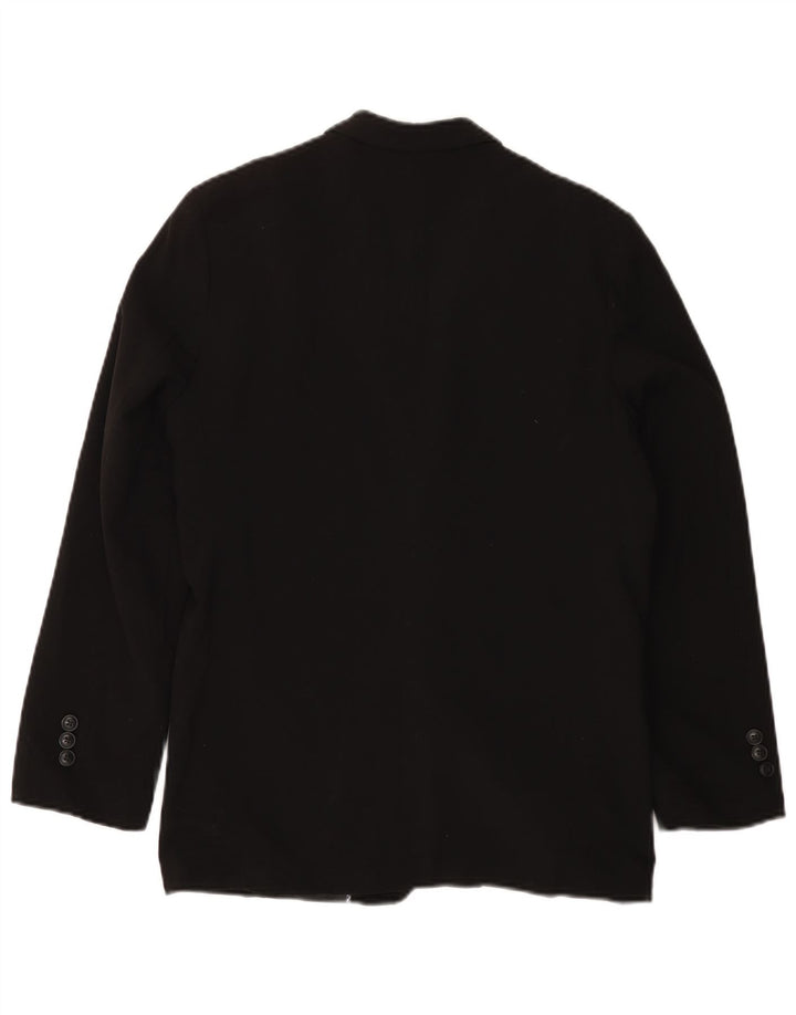 Giacca blazer a 2 bottoni VINTAGE da ragazzo 15-16 anni in poliestere nero