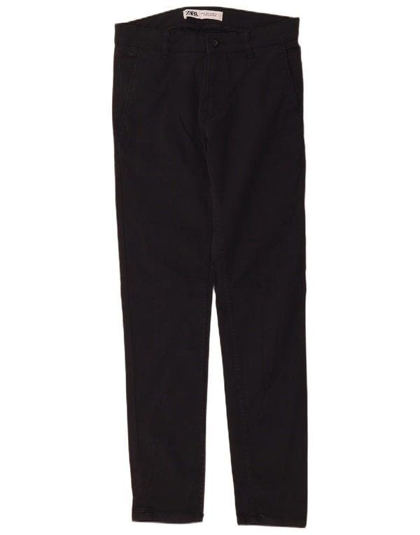 Pantaloni chino slim da uomo Zara EU 36 XS W29 L31 cotone blu navy