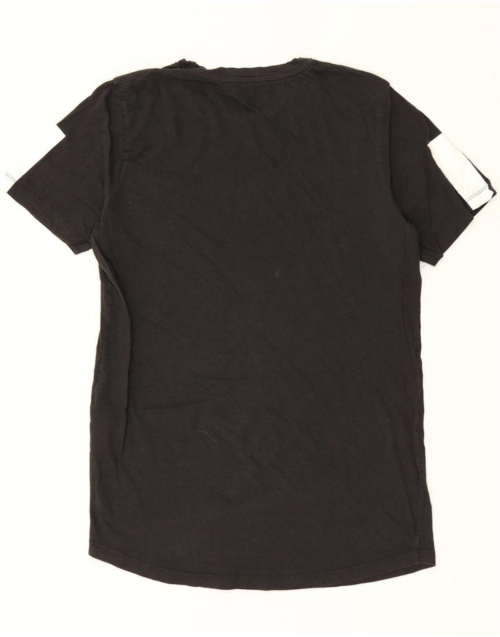 JACK & JONES Mens T-Shirt Top Large Black Colourblock Cotton Vintage Jack & Jones and Second-Hand Jack & Jones from Messina Hembry 