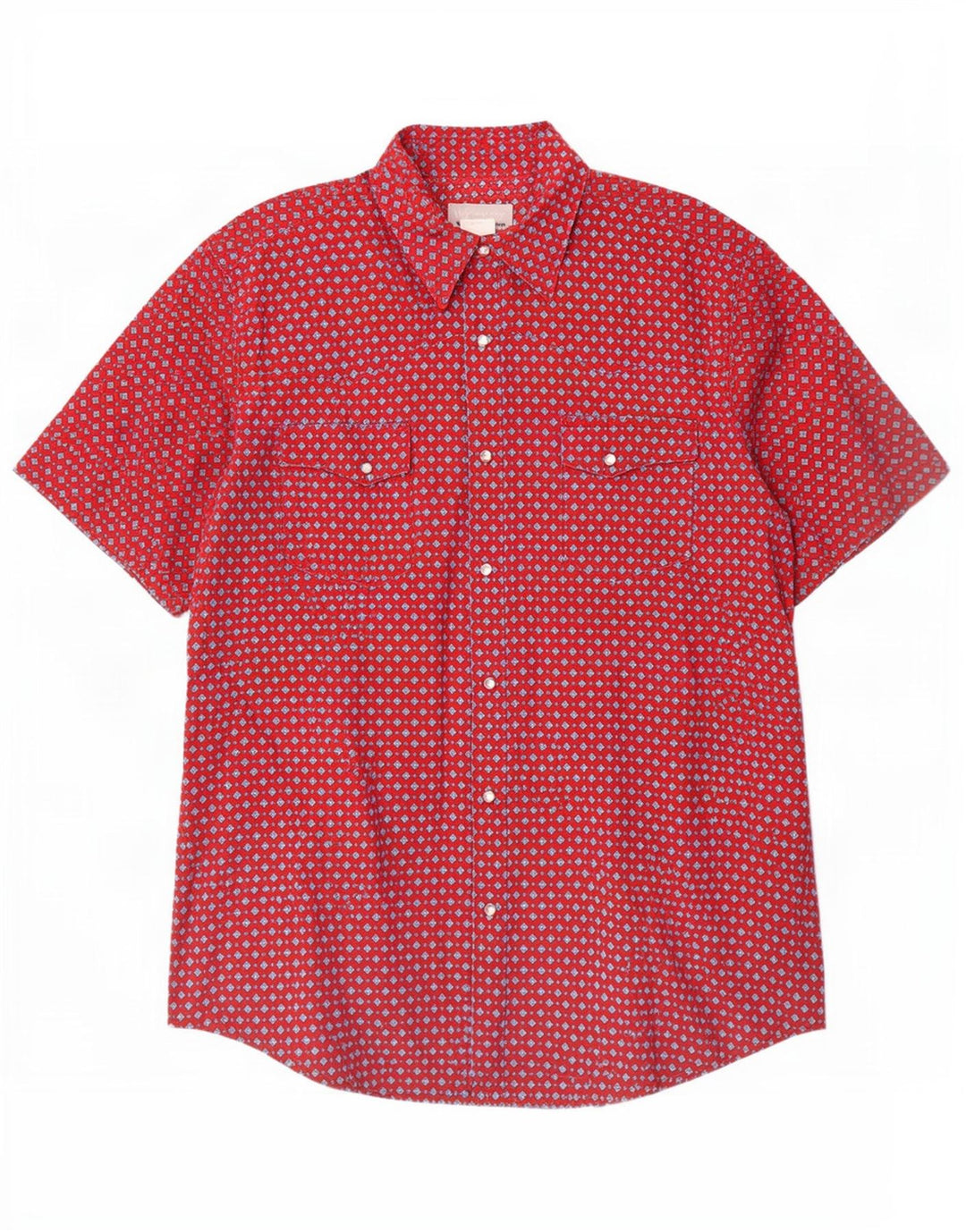 Camicia a maniche corte da uomo Wrangler grande cotone geometrico rosso