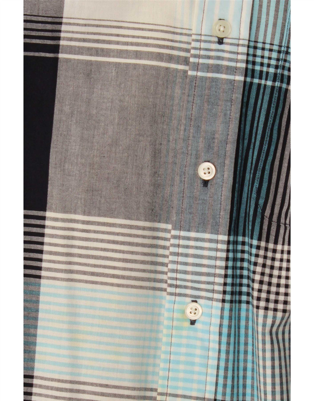 Camicia da uomo a maniche corte Nautica in cotone a quadri grigio medio