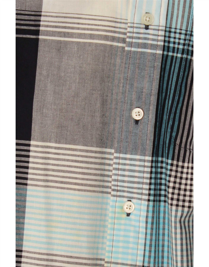 Camicia da uomo a maniche corte Nautica in cotone a quadri grigio medio