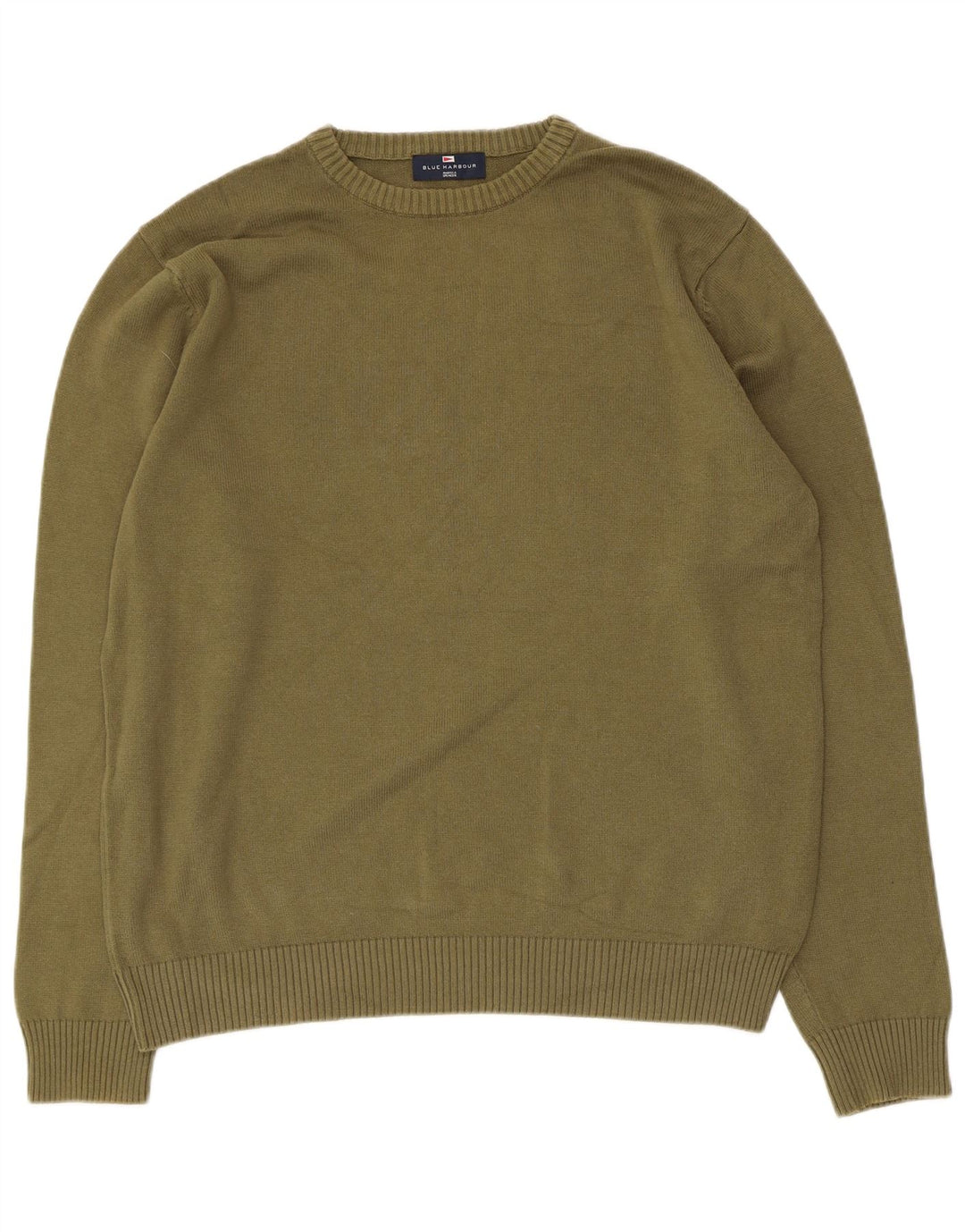 Maglione maglione girocollo da uomo Marks & Spencer blu Harbour medio kaki