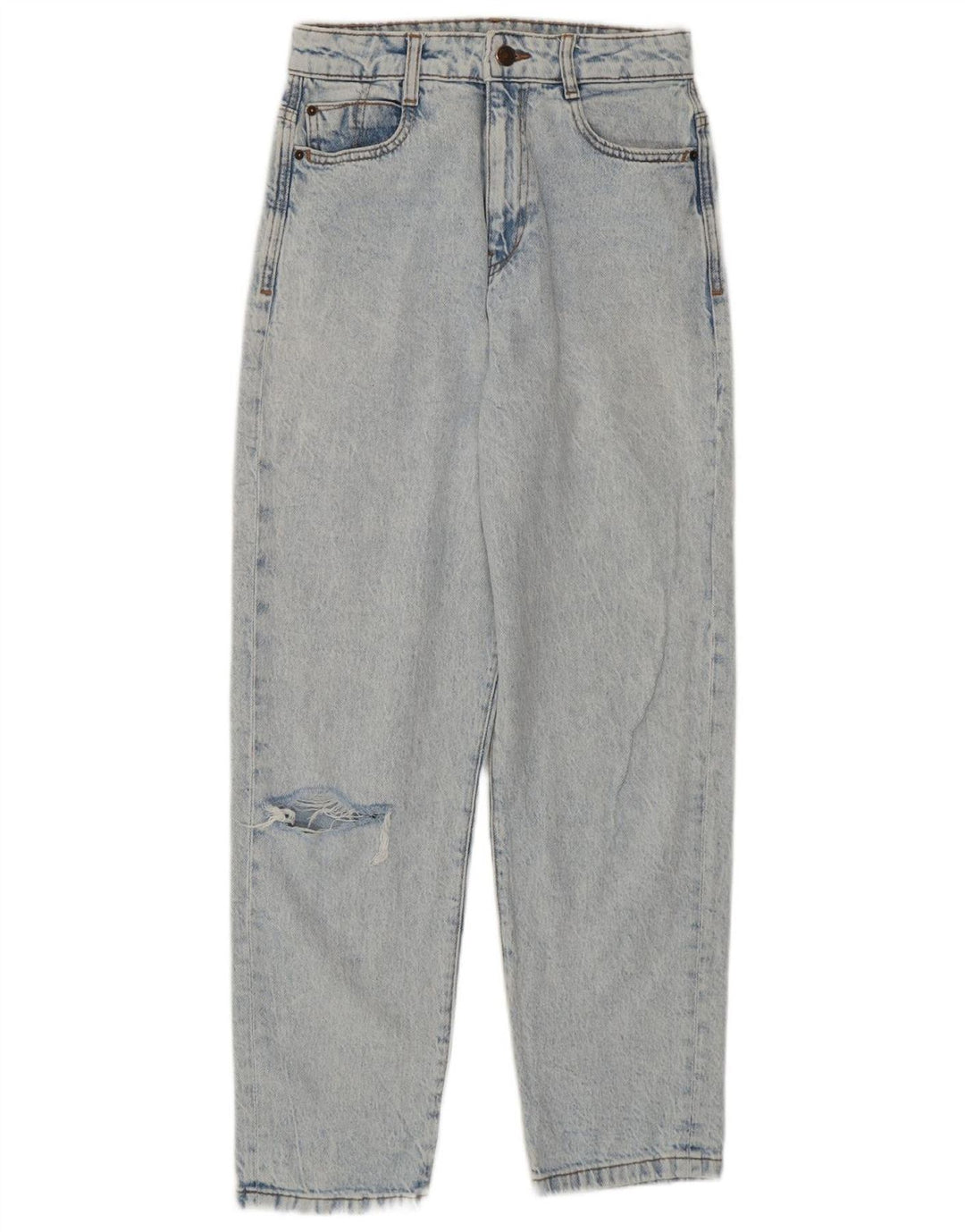 Jeans Zara da donna a vita alta effetto invecchiato EU 36 XS W26 L27 cotone blu