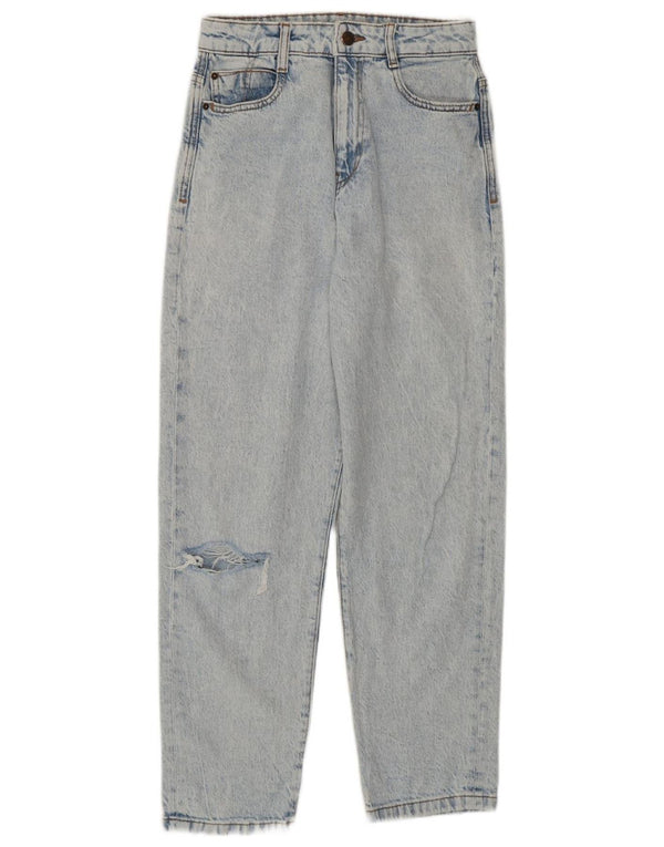 Jeans Zara da donna a vita alta effetto invecchiato EU 36 XS W26 L27 cotone blu