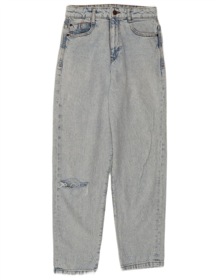 Jeans Zara da donna a vita alta effetto invecchiato EU 36 XS W26 L27 cotone blu