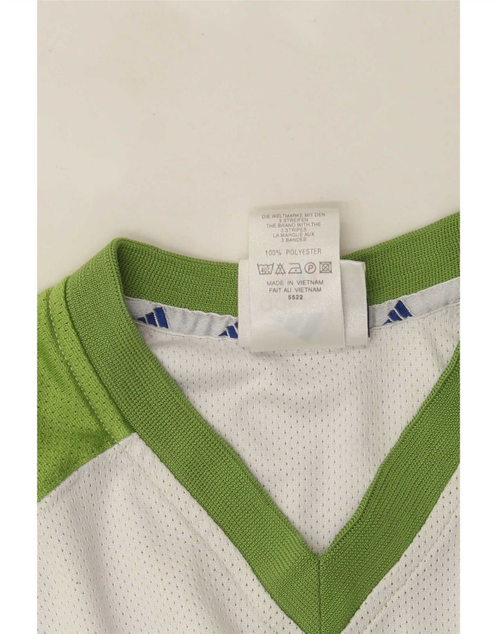 T-shirt grafica da uomo Adidas Top UK 38/40 poliestere color block bianco medio