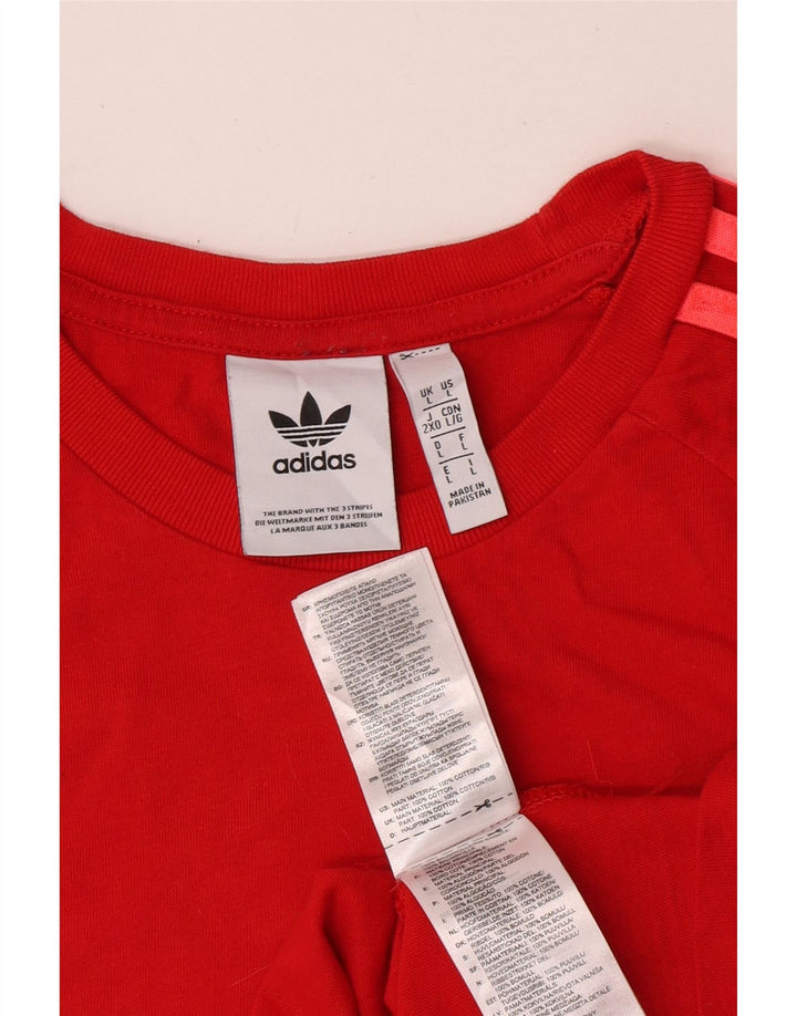 T-shirt da uomo Adidas Top Large rossa in cotone