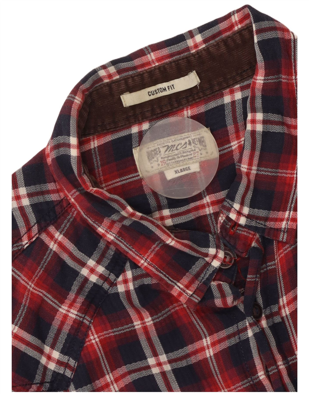 MARLBORO CLASSICS Camicia da uomo in flanella su misura XL a quadri rossi