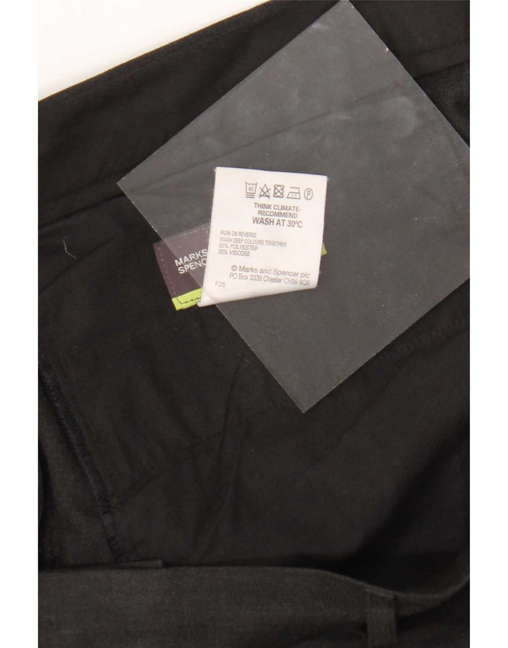 Pantaloni da abito dritti su misura da uomo Marks & Spencer W38 L31 poliestere grigio