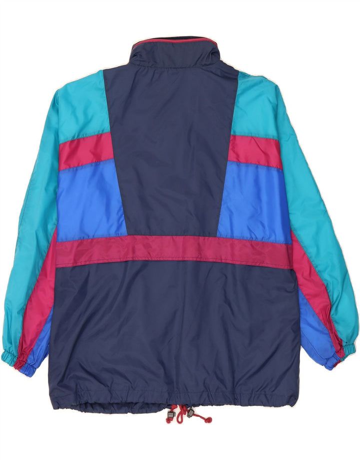 MARCEL CLAIR Mens Loose Fit Rain Jacket UK 40 Large Navy Blue Colourblock Vintage Marcel Clair and Second-Hand Marcel Clair from Messina Hembry 