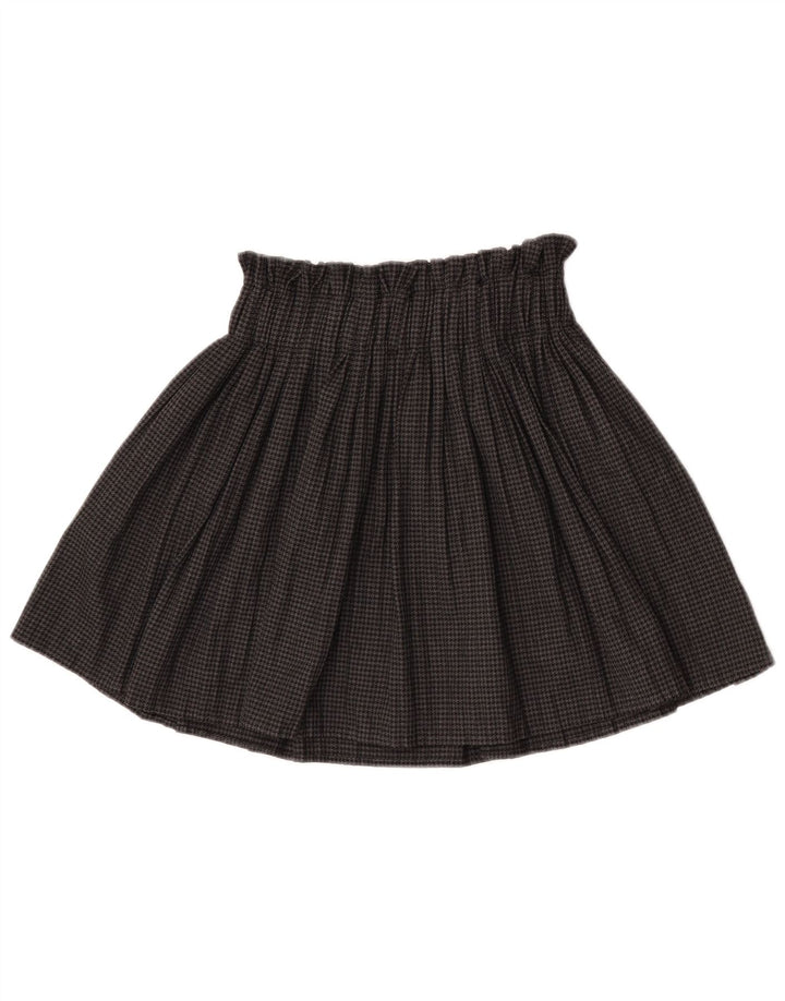 Gonna corta a vita alta da donna Zara UK 4 XS poliestere grigio pied de poule