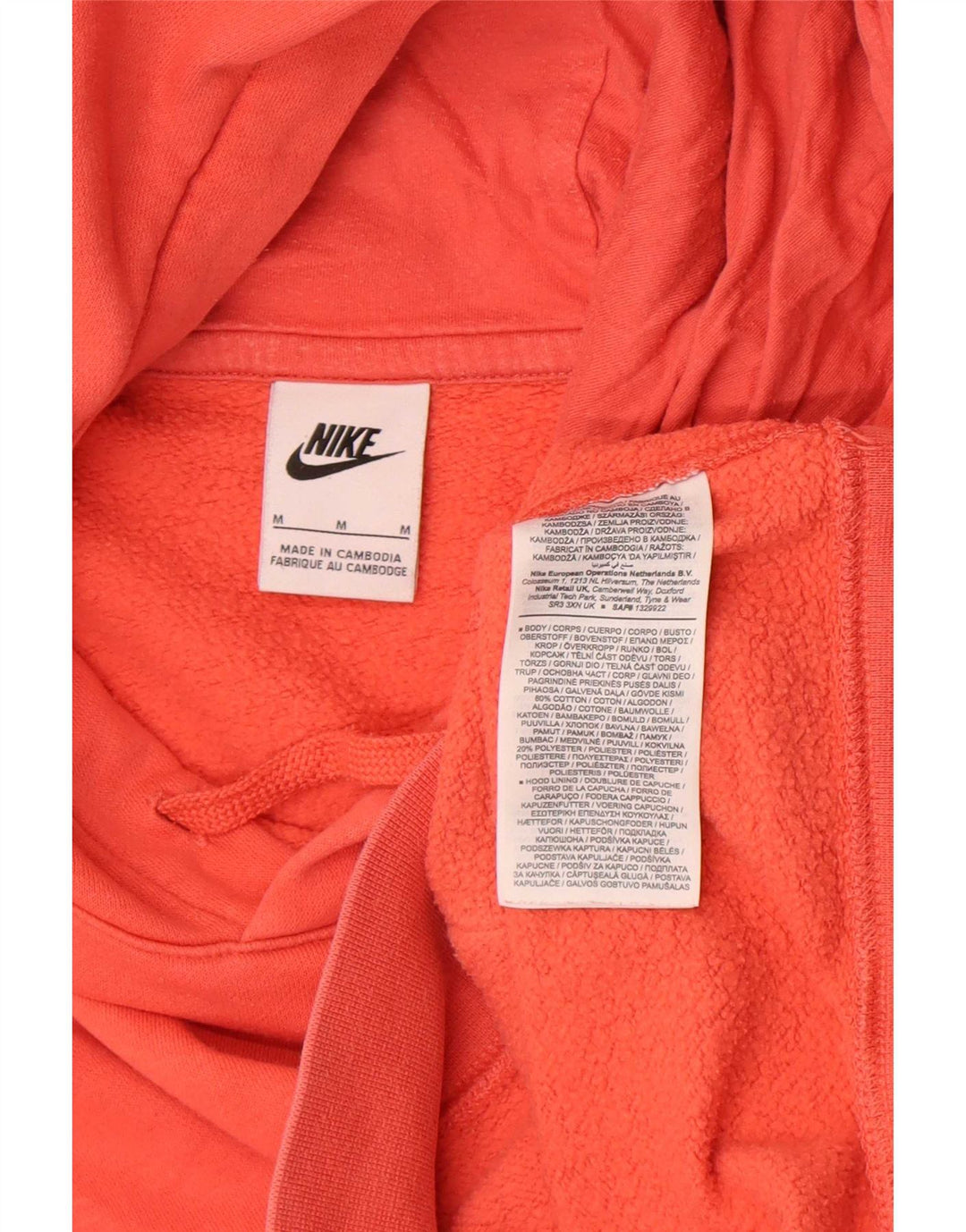 Felpa con cappuccio Nike Regular Fit da uomo in cotone arancione medio