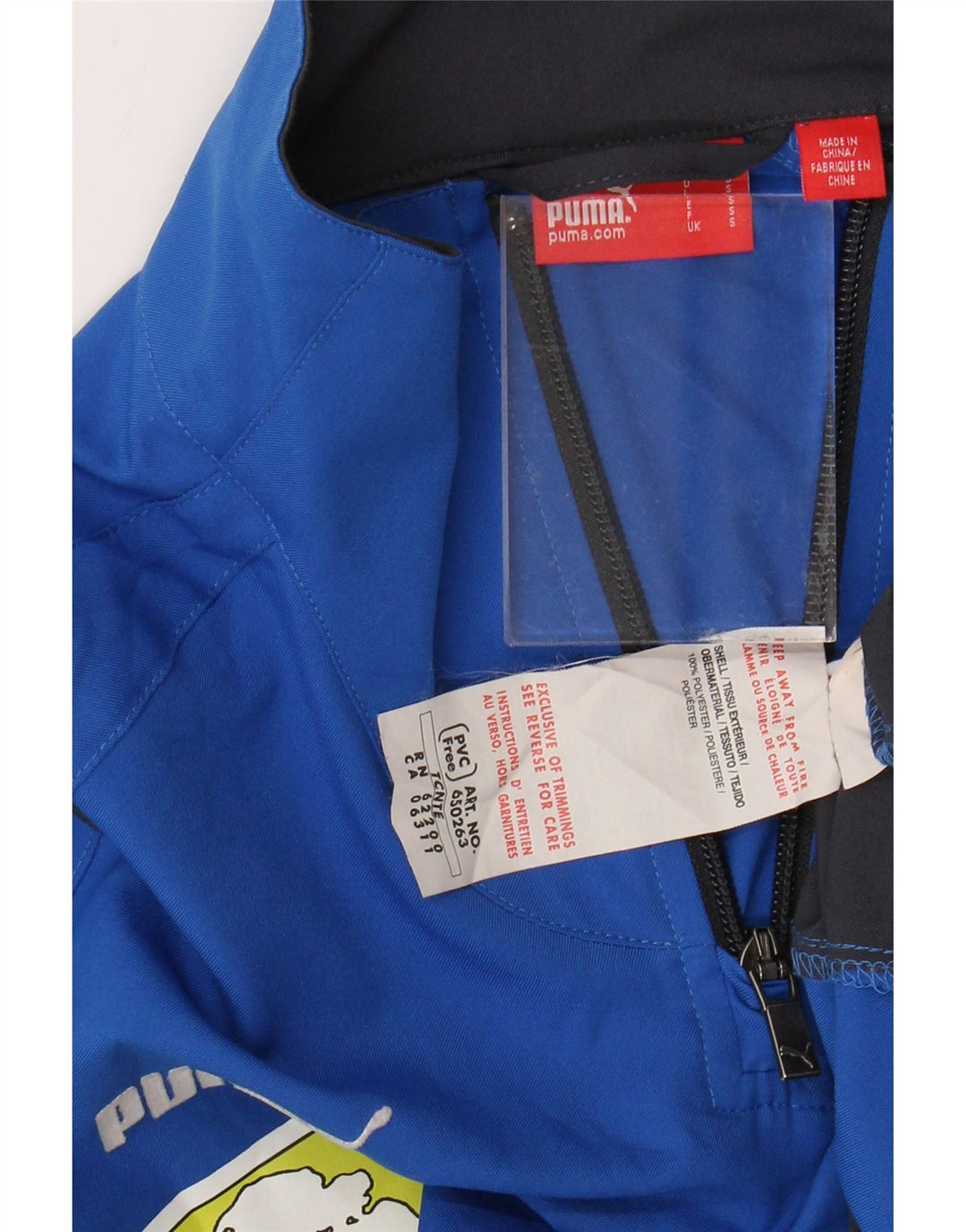 PUMA Maglia da ginnastica da uomo con collo con zip e grafica, piccola, color block blu