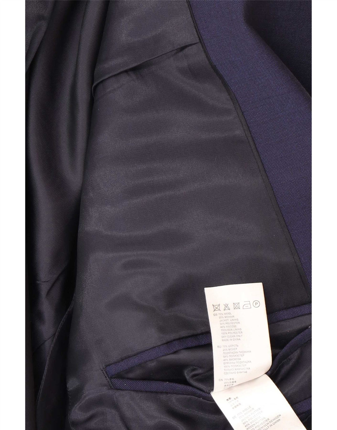 Giacca blazer da uomo a 1 bottone Reiss UK 38 media lana blu navy