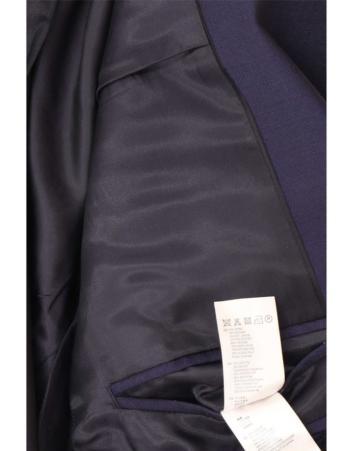 Giacca blazer da uomo a 1 bottone Reiss UK 38 media lana blu navy