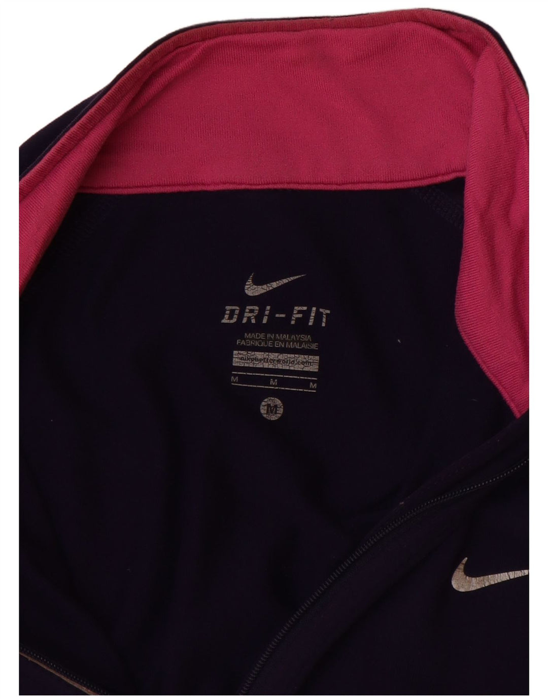 Top della tuta pullover Nike da donna Dri Fit UK 12 medio in nylon blu navy