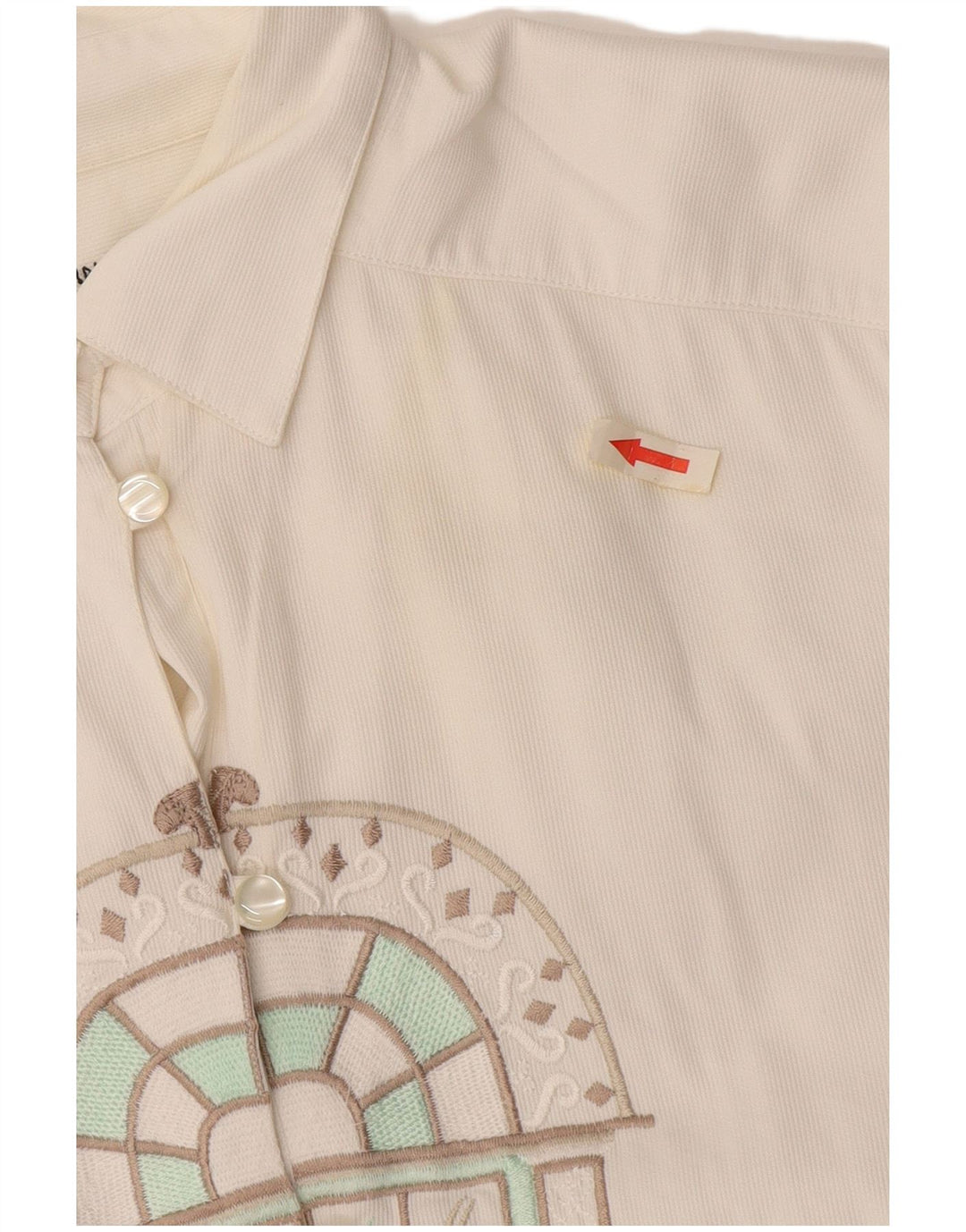 Camicia grafica da donna Enara Camice UK 14 cotone bianco medio
