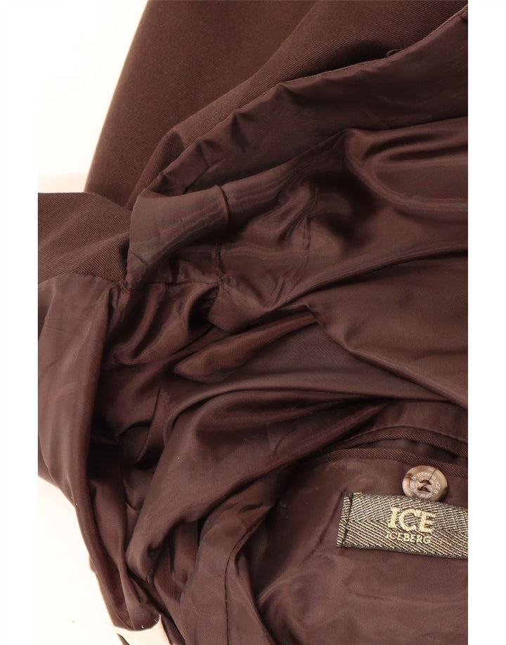 Giacca Blazer da Uomo a 3 Bottoni Iceberg IT 50 Large Marrone Viscosa