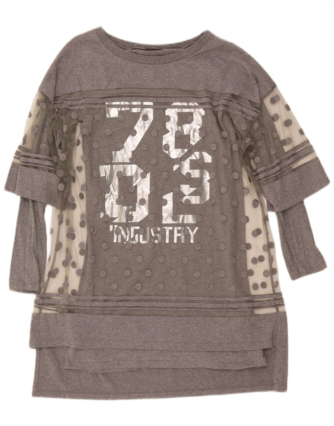 Abito tunica grafica per ragazze Diesel 13-14 anni in cotone grigio