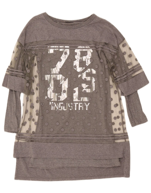Abito tunica grafica per ragazze Diesel 13-14 anni in cotone grigio