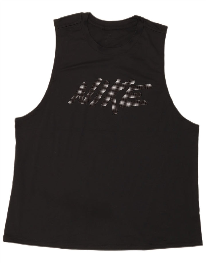 Canottiera grafica Nike Dri Fit da uomo, grande, nera, in poliestere