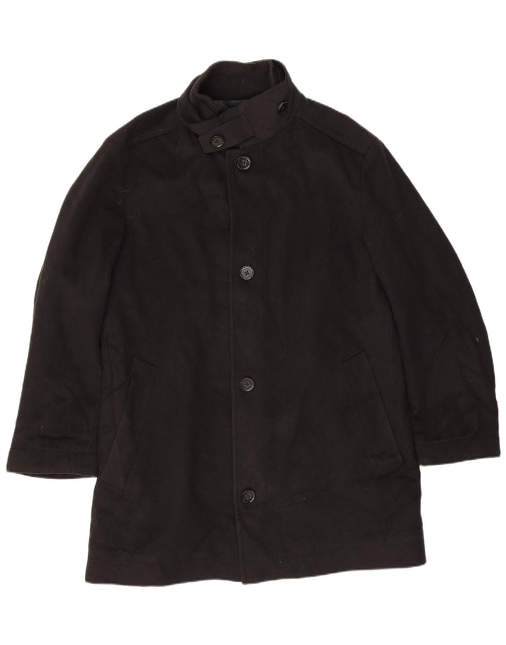Cappotto da uomo Hugo Boss UK 40 grande lana vergine nera