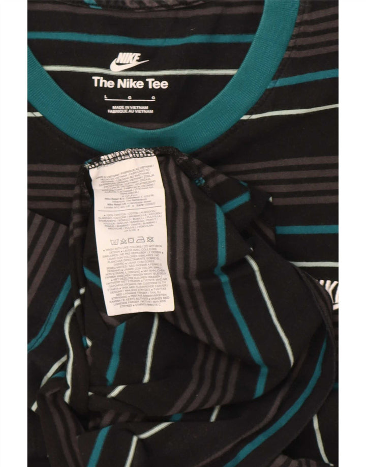 T-shirt da uomo Nike Top grande in cotone a righe nere