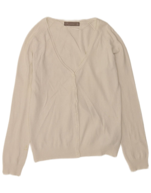 Maglione cardigan da donna Zara UK 14 grande cotone bianco