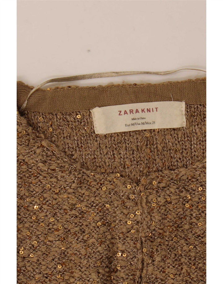 Maglione cardigan da donna Zara UK 12 Beige medio