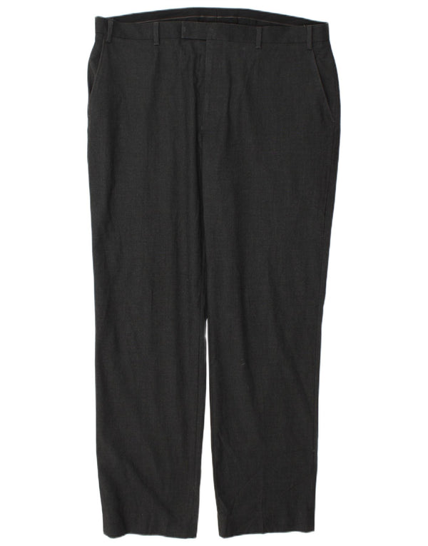 Pantaloni chino regolari da uomo Marks & Spencer W40 L33 poliestere grigio