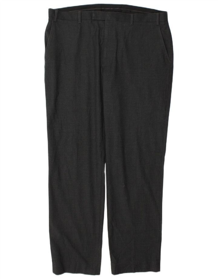 Pantaloni chino regolari da uomo Marks & Spencer W40 L33 poliestere grigio