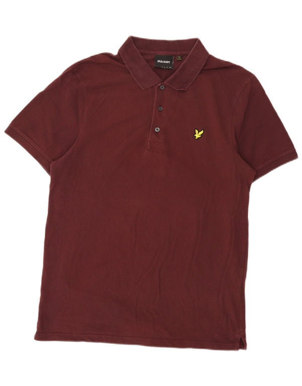Polo da uomo Lyle & Scott grande in cotone bordeaux