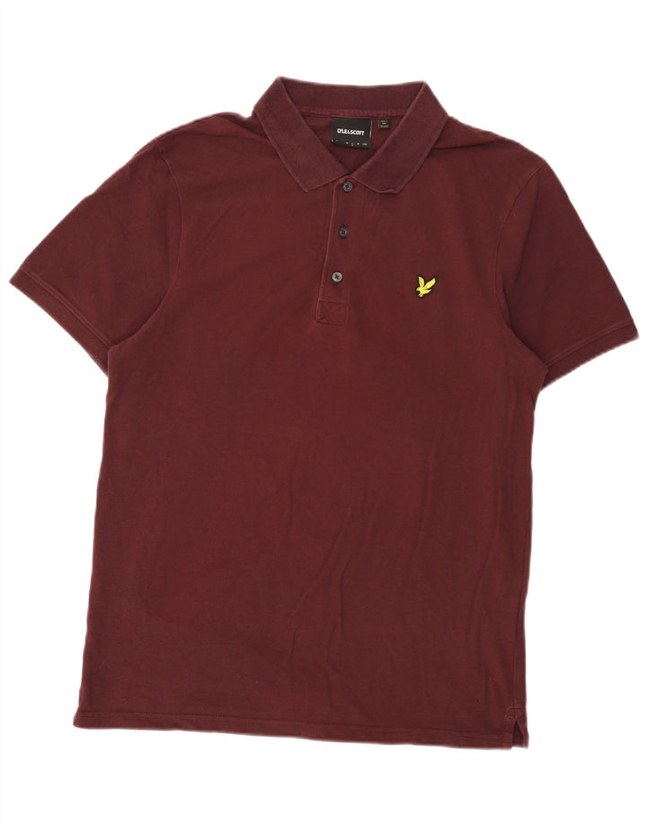 Polo da uomo Lyle & Scott grande in cotone bordeaux