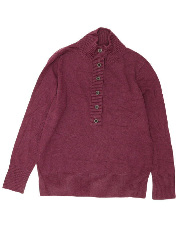 Eddie Bauer maglione da donna con collo a bottoni XL in cotone bordeaux
