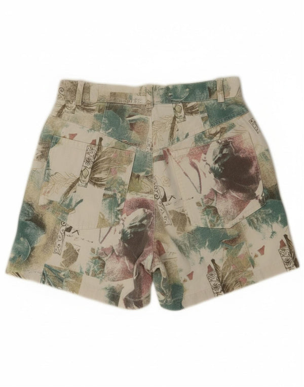 Pantaloncini casual vintage da donna UK 12 medi W26 multicolore floreale