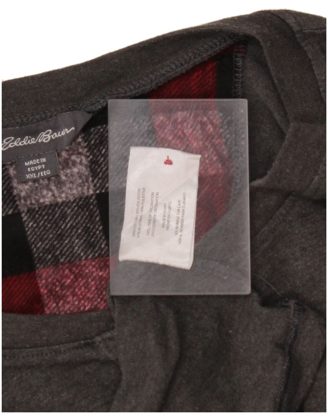 EDDIE BAUER Top da uomo a maniche lunghe 2XL in cotone grigio