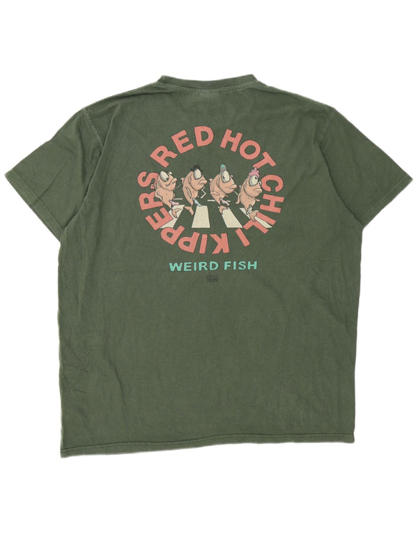 T-shirt grafica da uomo Weird Fish Top 2XL cotone verde