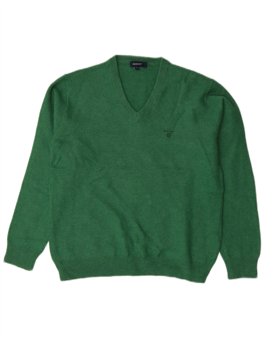 GANT Maglione da donna con scollo a V UK 14 Lana d'agnello verde grande